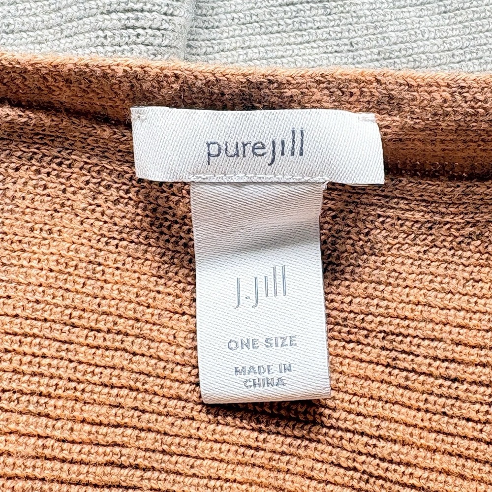 PURE JILL Women Dip Dyed Poncho Sweater One Size Ombre Orange Tan Casual 1A-16 - Picture 5 of 8